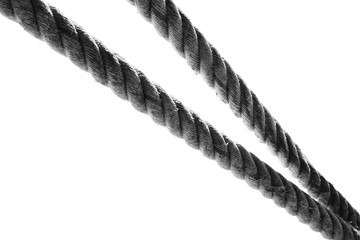 cotton rope isolated on white background - monochrome