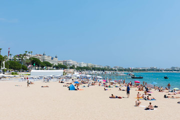 View of the beach in Cannes