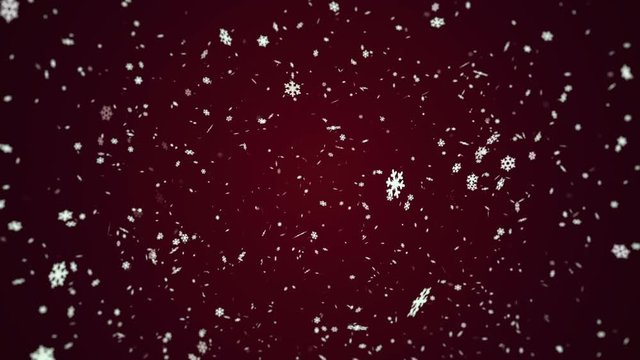 Snowflakes on Red background.Good happy holiday snow template.Merry Christmas and Happy New Year.Type 2
