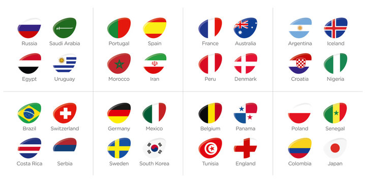 Groups of participating countries to the soccer tournament in russia