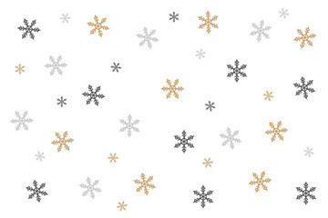Schneeflocken Hintergrund - gold weiß grau schwarz