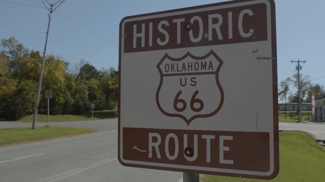 Historic Route 66 sign in Oklahoma