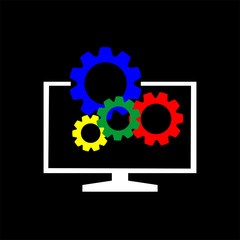 Data Management Icon. Flat Design. Business Concept