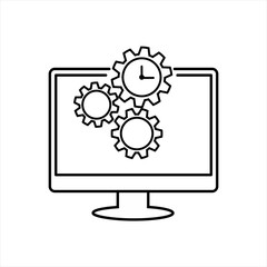 Time Management line Icon. Flat Design. Business Concept. 