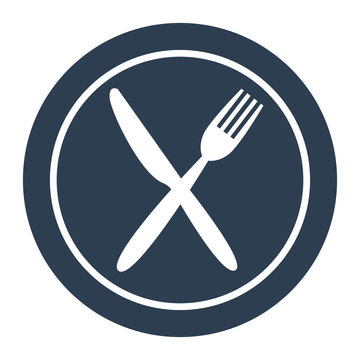 Plate, fork and knife