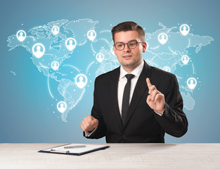 Businessman sitting at a desk