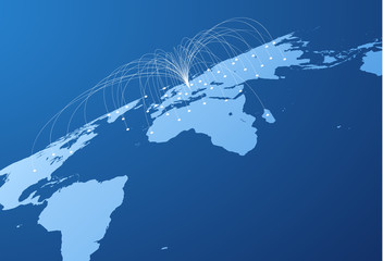 Map with connections vector background. EPS10