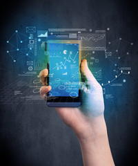 hand holding smartphone