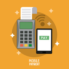 Mobile payment technology icon vector illustration graphic design