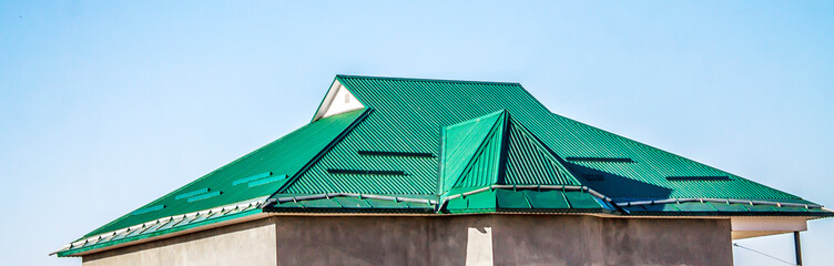 Roof of the house from the metal profile