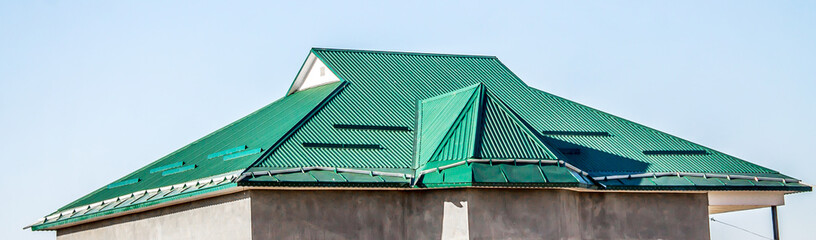 Roof of the house from the metal profile