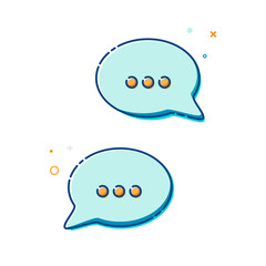 Chat Icon in trendy style - thin line flat design. Couple speech bubbles symbol for your web site design, logo, app, UI. Vector illustration