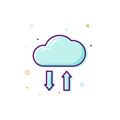 Concept cloud icon. Thin line flat design. Data store concept. Vector illustration isolated on white background