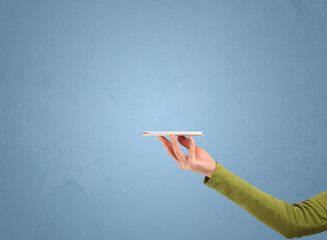 Holding telephone device from profile