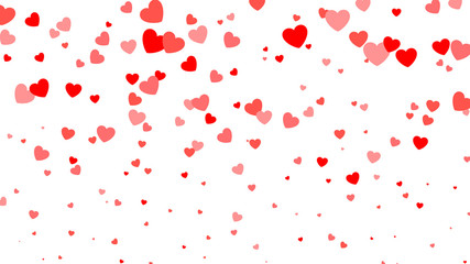 Heart halftone Valentine`s day background. Red hearts on white. Vector illustration