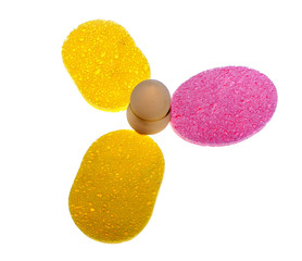 
Sponges on white background