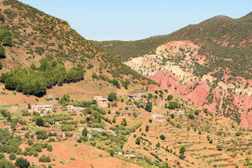 Fototapeta na wymiar rural berber villages at moroccan atlas