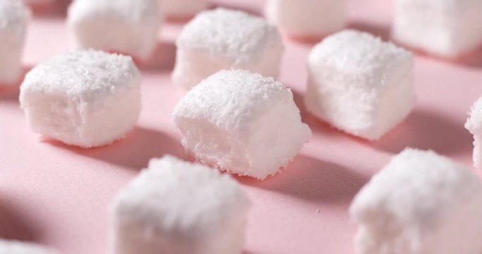 Candy Marshmallow on pink background