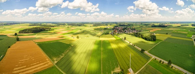 Foto auf Leinwand Luftaufnahme Ländlicher Raum - Panorama © reichdernatur