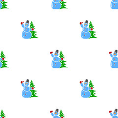 Christmas and Happy New Year vector seamless pattern