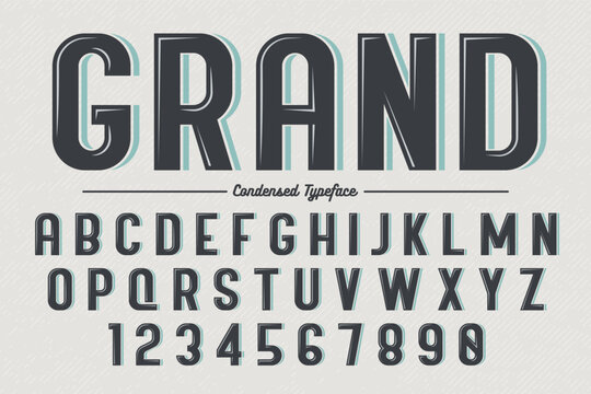 Decorative vector vintage retro typeface