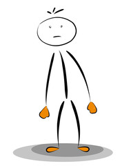 nachdenklich, trauriges Strichmännchen mit hängenden Schultern
