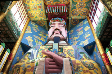 Taoist God in Lingxiao Palace Wuxi China - obrazy, fototapety, plakaty