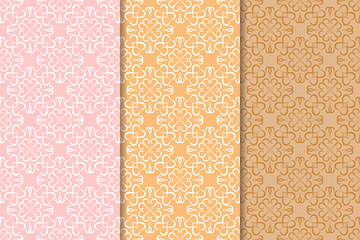 Geometric backgrounds. Colored abstract seamless patterns