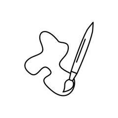 artistic paint brush color splah art design vector illustration outline