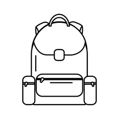 school backpack bag handle zipper vector illustration outline