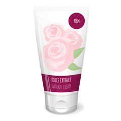 Rose cosmetics, white tube