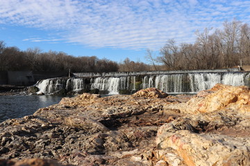 Rocks and waterfall