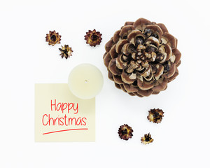 Composition of Christmas Decorations Isolated on white background