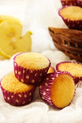 Homemade Mini Lemon Cupcakes, selective focus