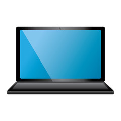 laptop computer device wireless digital keyboard screen vector illustration