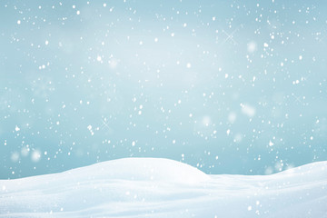 Fototapeta premium winter background with snowflakes, Christmas background with heavy snowfall, snowflakes in the sky