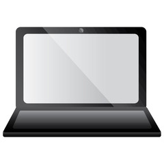 laptop computer device wireless digital keyboard screen vector illustration