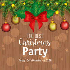 Fototapeta na wymiar invitation to Christmas party vector illustration design