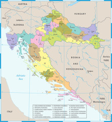 Croatia Map - Detailed Vector Illustration