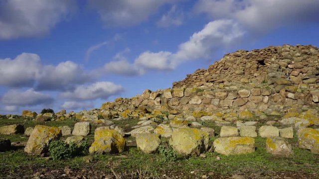 Nuragic building dating from the Bronze Age. Nuraghe is a complex built with local volcanic rock. South West Sardinia.