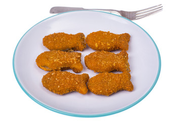 Children food. Nuggets from fishes