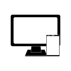 monitor computer smartphone gadget screen device vector illustration black image