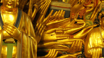 Bodhisattva, Buda de las mil manos, Esculturas Rupestres de Dazu , Monte Baoding, China