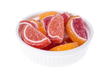 Fototapeta na wymiar Orange and grapefruit jujube on white