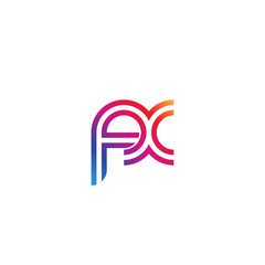 Initial lowercase letter fx, linked outline rounded logo, colorful vibrant gradient color