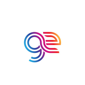 Initial lowercase letter gz, linked outline rounded logo, colorful vibrant gradient color