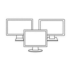 set of monitor technologies digital responsive gadgets vector illustration