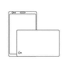 smartphone gadget digital front and back view design vector illustration