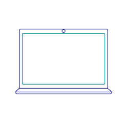 laptop wifi internet device gadget screen vector illustration blue line