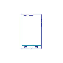 mobile phone gadget technology touch screen vector illustration blue line